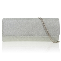 Picture of Xardi Silver Medium Glitter Clutch Bag