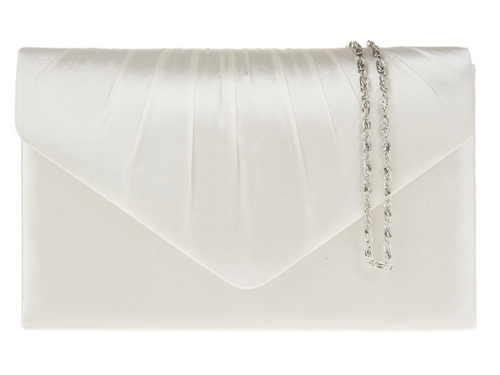 Picture of Xardi Ivory Medium Satin Clutch Bag
