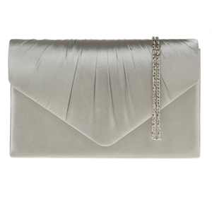 Picture of Xardi Silver Medium Satin Clutch Bag