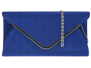Picture of Xardi Blue  Glitter Satin Clutch Bag
