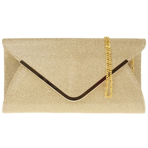 Picture of Xardi Gold  Glitter Satin Clutch Bag