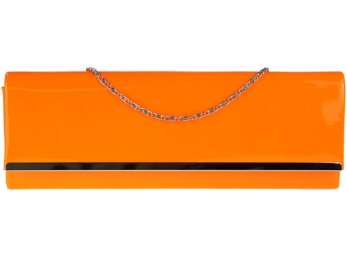 Picture of Xardi Neon Orange  Patent Clutch bag 
