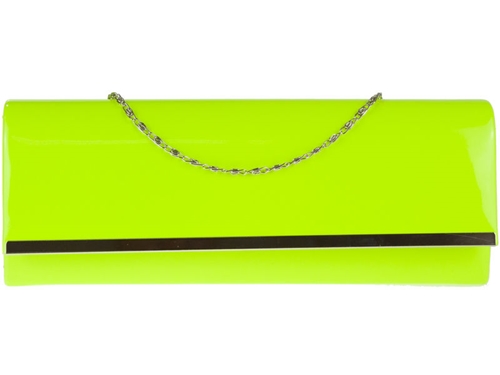 Picture of Xardi Neon Yellow  Patent Clutch bag 