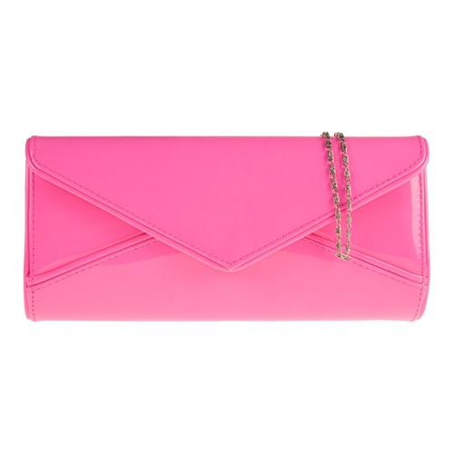 Picture of Xardi Neon Pink  Large Patent Clutch Bag
