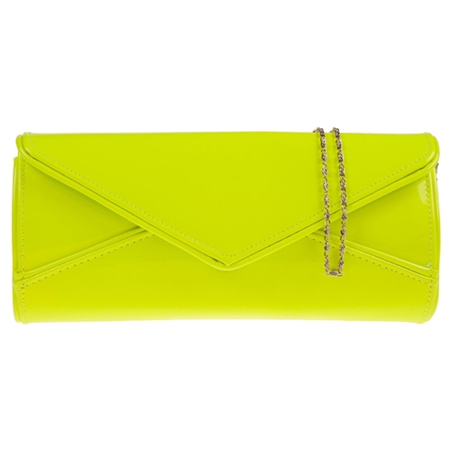 Picture of Xardi Neon Yellow  Large Patent Clutch Bag
