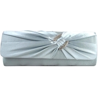 Picture of Xardi Silver  Diamante Satin Clutch Bag