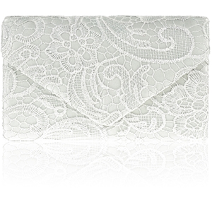 Picture of Xardi Silver Embroided Envelope Bridal Bag