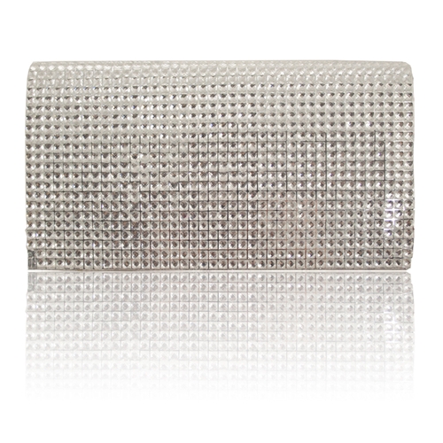 Picture of Xardi Silver Sparkling Diamante Clutch 