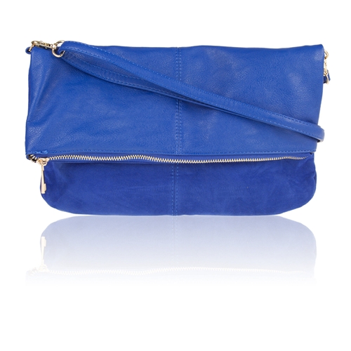 Picture of Xardi RoyalBlue Large Faux Suede Clutch Bag
