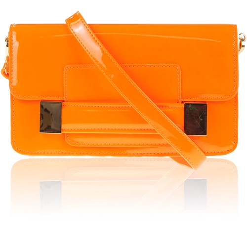 Picture of Xardi NeonOrange Patent Satchel Bag
