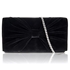 Picture of Xardi Black Faux Suede Bow Clutch