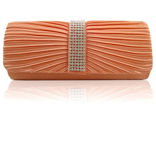 Picture of Xardi Coral  Pleated satin Clutch bag 
