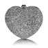 Picture of Xardi Silver Heart Sparkling Diamante Clutch
