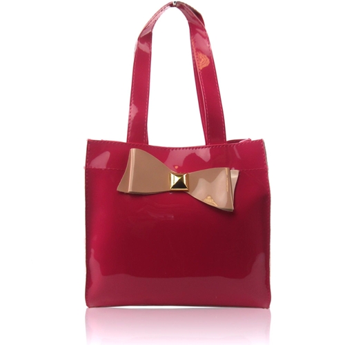 Picture of Xardi Pink Small patent bow shopper Tote Bag