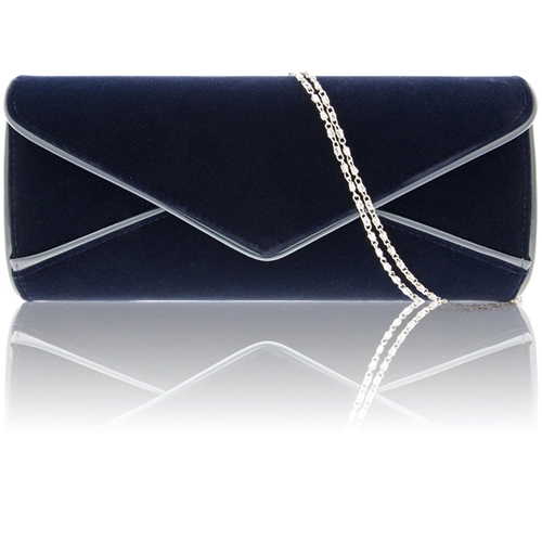 Picture of Xardi Navy Envelope Faux Suede Clutch