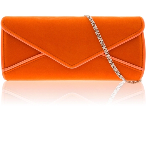 Picture of Xardi Orange Envelope Faux Suede Clutch