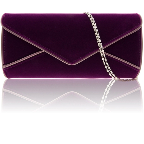 Picture of Xardi Purple Envelope Faux Suede Clutch