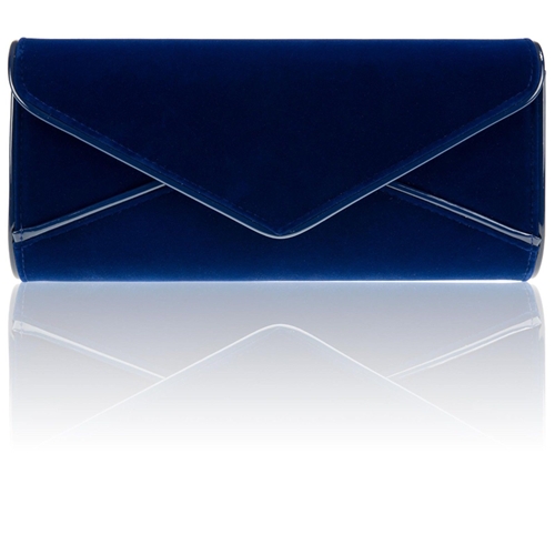 Picture of Xardi Royal Blue Envelope Faux Suede Clutch