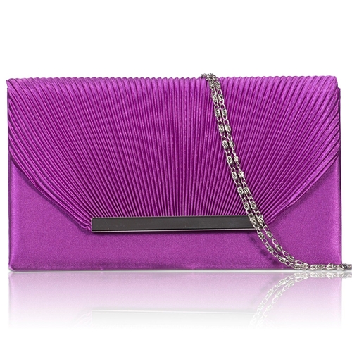 Picture of Xardi Purple Envelope Satin Clutch Bag