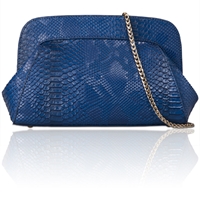 Picture of Xardi Royal Blue Snake Pattern Evening Bag