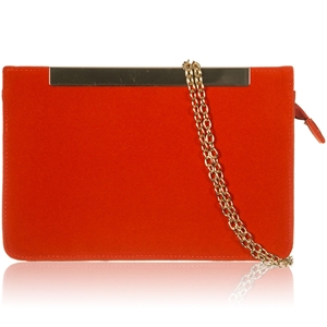 Picture of Xardi Scarlet Faux Suede Leather Clutch