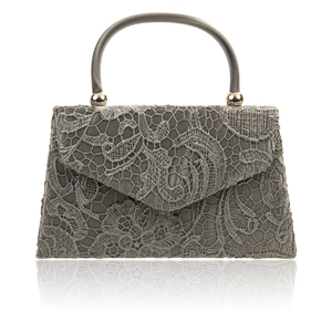 Picture of Xardi Grey Lace Handled satin Clutch