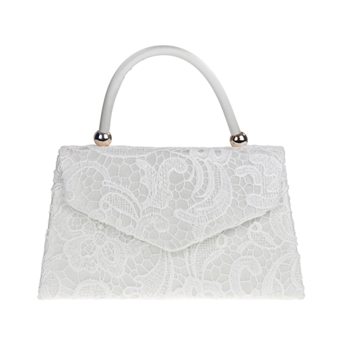 Picture of Xardi Ivory Lace Handled satin Clutch