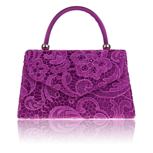 Picture of Xardi Purple Lace Handled satin Clutch