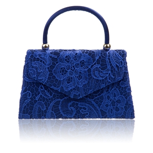 Picture of Xardi Royal Blue Lace Handled satin Clutch