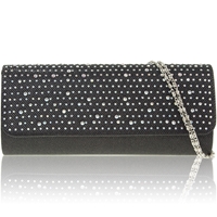 Picture of Xardi Black Diamante Glittery Evening Prom Bag