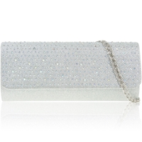 Picture of Xardi Silver Diamante Glittery Evening Prom Bag