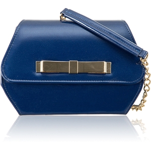 Picture of Xardi Shimmer Royal Blue Saddle Style Evening Handbag