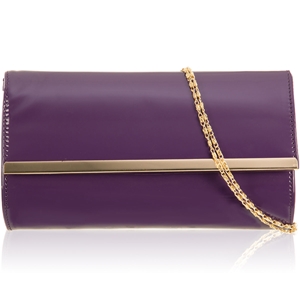 Picture of Xardi Purple Patent Women Evening Clutch Bag