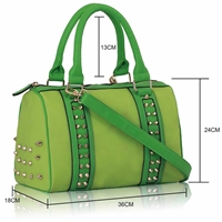 Picture of Xardi Green Studded Barrel Handbags