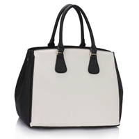 Picture of Xardi Black/White 15.4 faux leather laptop bag