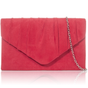 Picture of Xardi Red Faux Suede Leather Women Clutch 