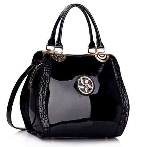 Picture of Xardi Black bucket shape patent leather grab bag