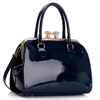 Picture of Xardi Navy Medium Diamante Clasp Women Handbags