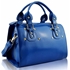 Picture of Xardi Blue polished faux leather barrel bag