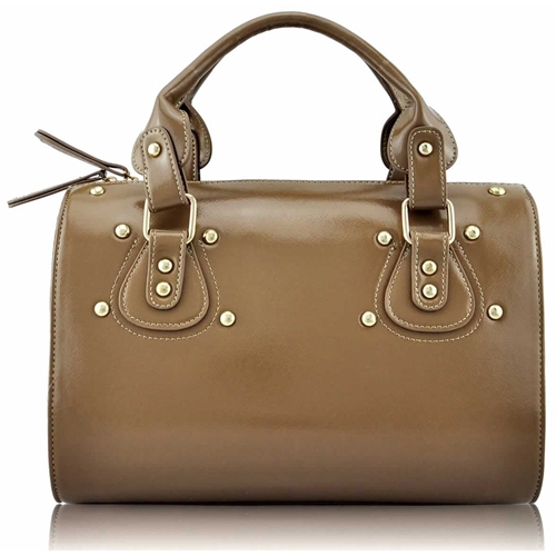 Picture of Xardi Nude polished faux leather barrel bag