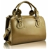 Picture of Xardi Beige polished faux leather barrel bag