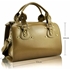 Picture of Xardi Beige polished faux leather barrel bag
