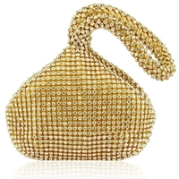 Picture of Xardi Gold Small Beaded Wristlets Bridal Clutch