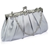 Picture of Xardi Silver Bridal Satin Wedding Slouch Clutch 