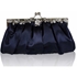 Picture of Xardi Navy Bridal Satin Wedding Slouch Clutch 