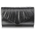 Picture of Xardi Black Pleated Shimmer Metallic Faux Leather Prom Bag