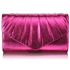 Picture of Xardi Fuchsia Pleated Shimmer Metallic Faux Leather Prom Bag