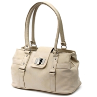 Picture of Xardi Beige Leathertte Shoulder Office Work Day Bag