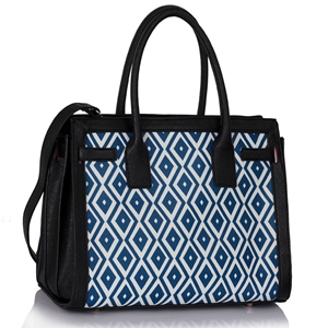 Picture of Xardi Black/Blue Aztec Print Shoulder Bag
