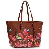 Picture of Xardi Brown Large Blosson Floral Tote Bag